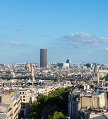 Panoramic view from Arc de Triomphe de l'Étoile, located on the Charles de Gaulle square, and at...