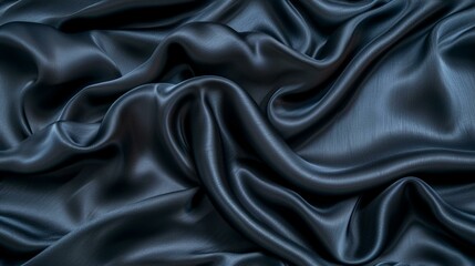Obraz premium Dark blue silk fabric with waves