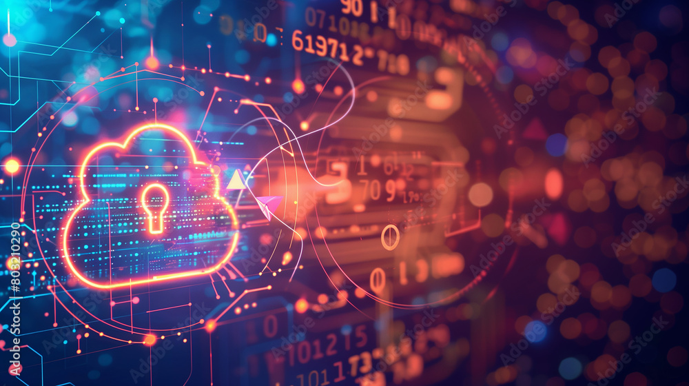 Poster the importance of data privacy in the cloud, with encryption and access controls ensuring the confid