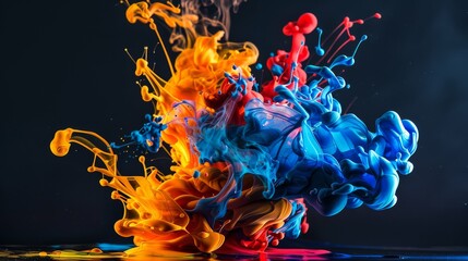 Obraz premium Colorful dance of ink in water