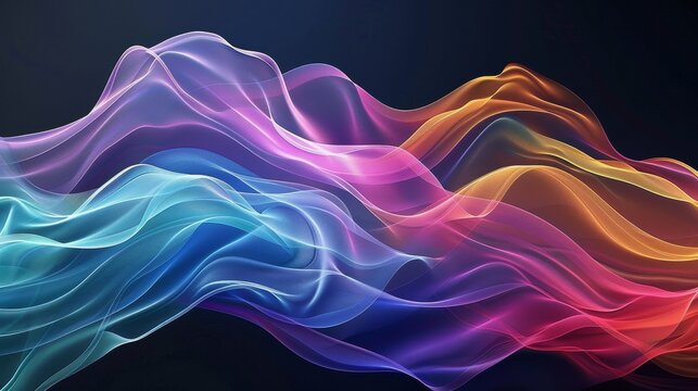 Colorful digital waves flowing in harmony