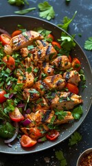 Grilled peri peri chicken with tomato and herb salad