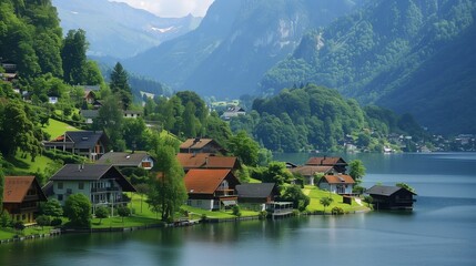 Naklejka premium lake in the mountains