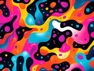 Fototapeta premium Bright Burry burst, colorful seamless pattern, flat vector drawing for vibrant wall paper , flat graphic drawing