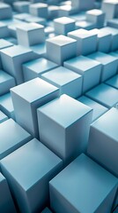 Obraz premium Blue abstract 3D cubes background