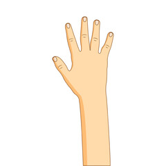 Vector illustration of raise hand gesture on transparent background