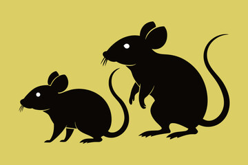 Mice  Vector Silhouettes 