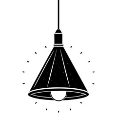 Hanging Lamp with Transparent Light vector silhouette 