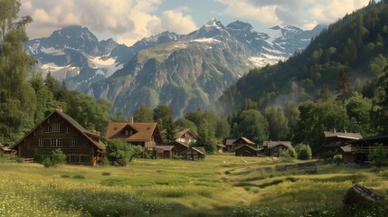 mountain village in the mountains