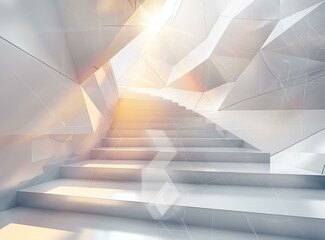 Futuristic staircase in a modern building