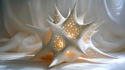 3D Paper Star Shape in the Style of Architectural In