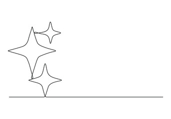 Star continuous one line drawing vector illustration. Premium vector