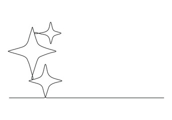 Star continuous one line drawing vector illustration. Premium vector