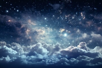 Obraz premium Starry Night Sky with Clouds