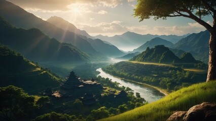 Unusual landscape fantasy mountains