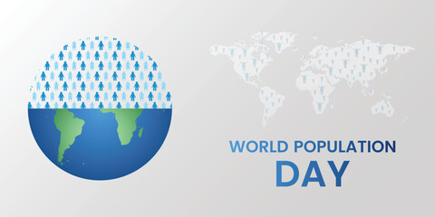 Naklejka premium world population background peoples and earth vector file 