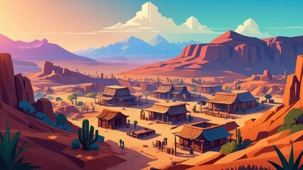 Wild West illustration for children