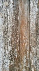 Old wooden fence with white paint peeling off