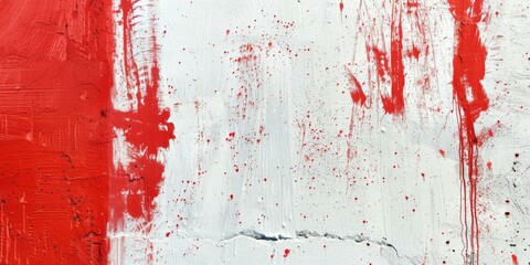 Red and white painted concrete wall texture background