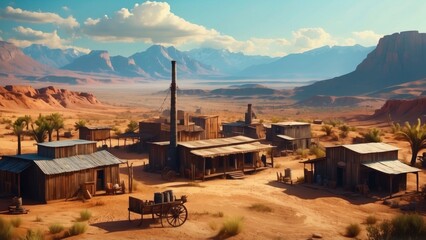 Obraz premium Image, realism, desert town