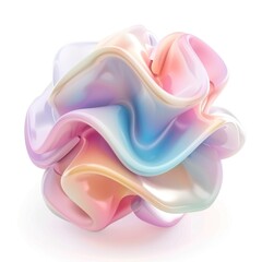 A digitally created abstract swirl with a soft pastel color palette