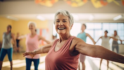 Vitality in Motion: Energetic Seniors Embrace Yoga Class, Promoting Wellness and Vibrancy