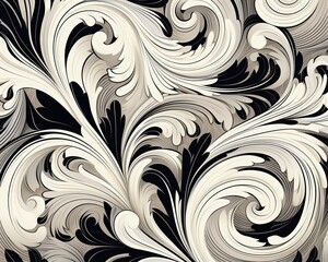 Simple lines, heritage revival toiles, monochrome, highresolution seamless pattern for refined ceramic art ,  pattern