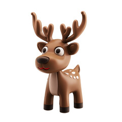 Obraz premium PNG reindeer 3d icons and objects , in cartoon style minimal on transparent, white background, isolate