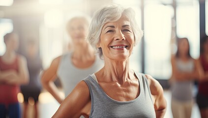 Vitality in Motion: Energetic Seniors Embrace Yoga Class, Promoting Wellness and Vibrancy