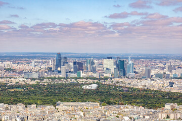 Panoramic view of La Défense is the main business district of Paris, its metropolitan area and the...