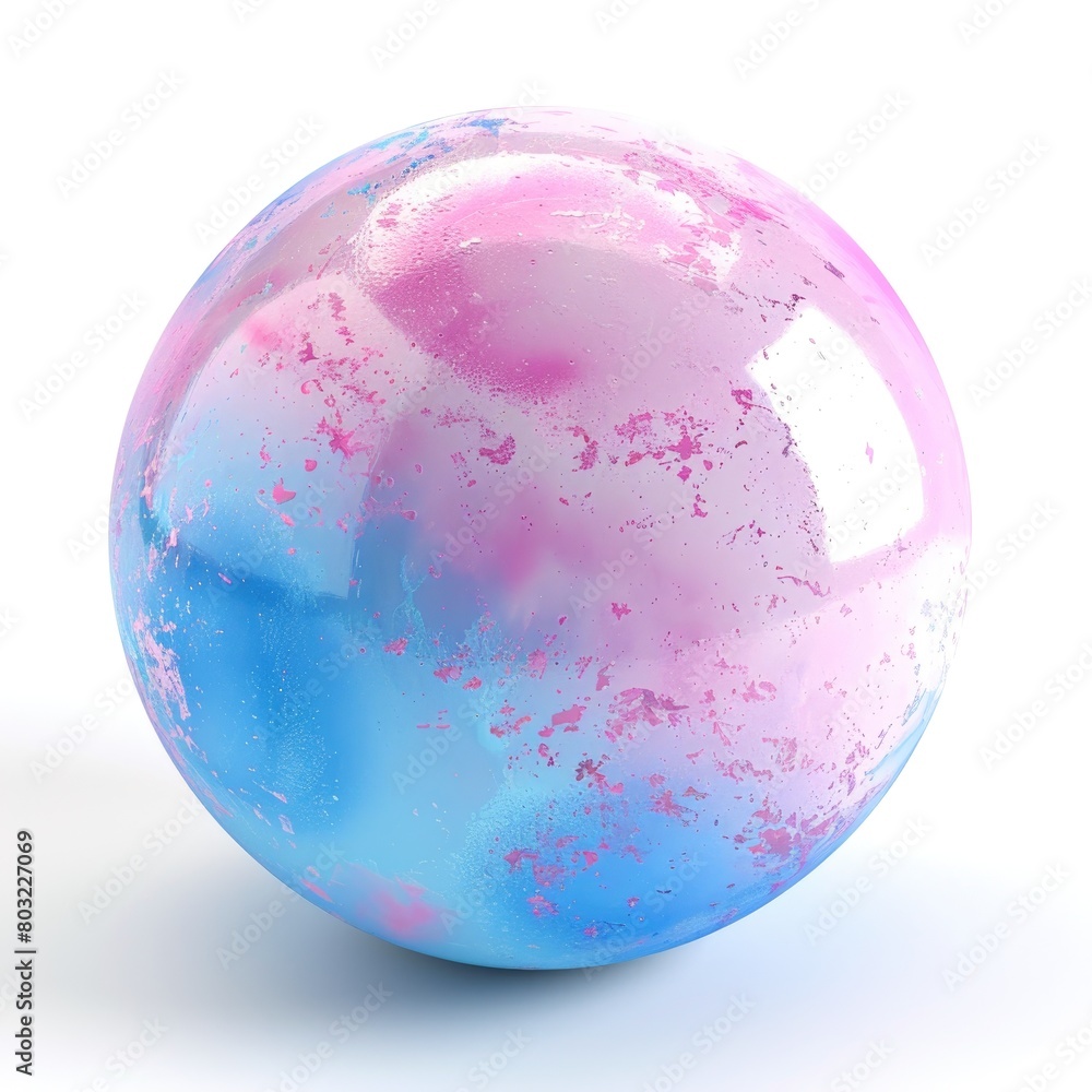 Poster a 3d sphere with a delicate pastel gradient and a subtle sparkling texture