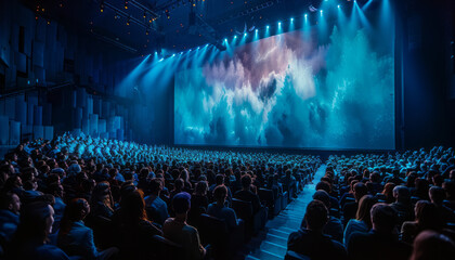 Enthralling keynote scene: Wide cinematic view.generative ai