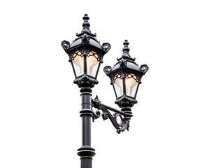 Fototapeta na wymiar a lamp post with two lights