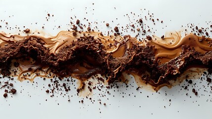 Tactile Composition: Coffee Grounds on White