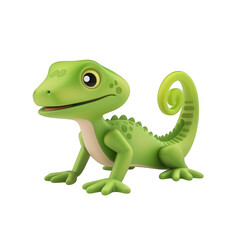 PNG lizard 3d icons and objects, in cartoon style minimal on transparent, white background, isolate