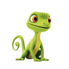 Fototapeta premium PNG lizard 3d icons and objects, in cartoon style minimal on transparent, white background, isolate