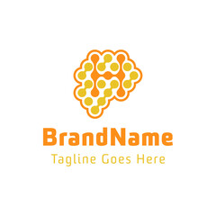 Letter H Brain Wave Logo, for business related to the brain with H initial