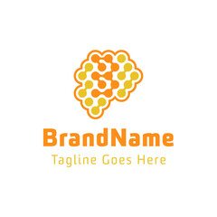 Letter B Brain Wave Logo, for business related to the brain with B initial