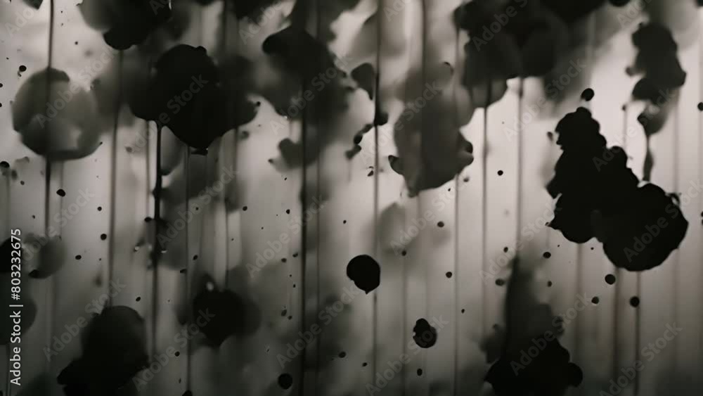 Poster dynamic black and white abstract painting generative ai