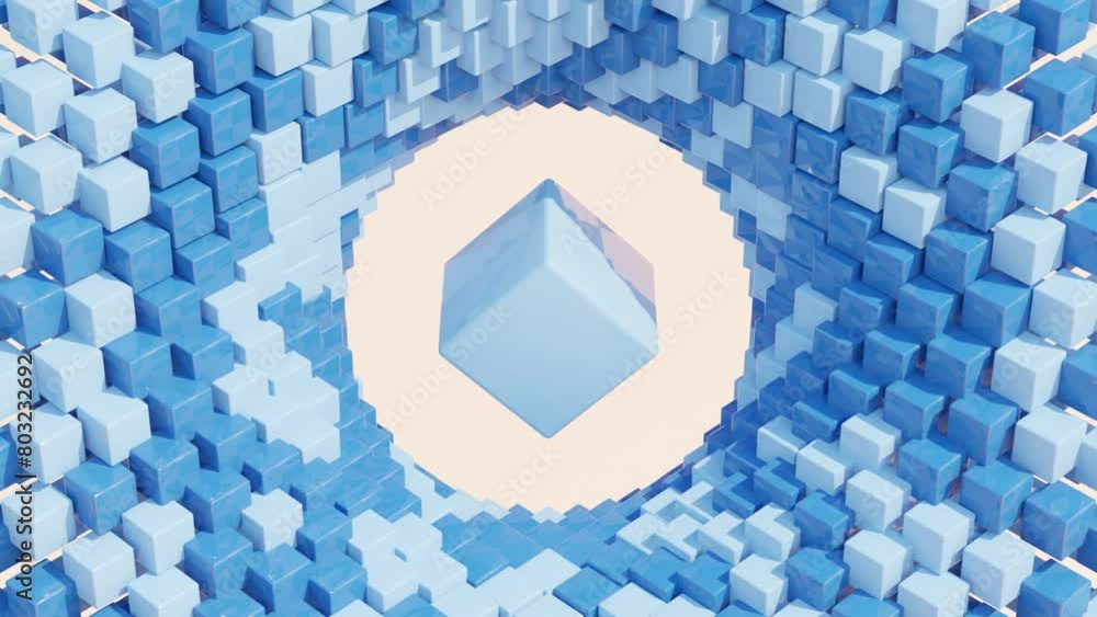 Aufkleber seamless motion design: abstract 3d geometric animation loop