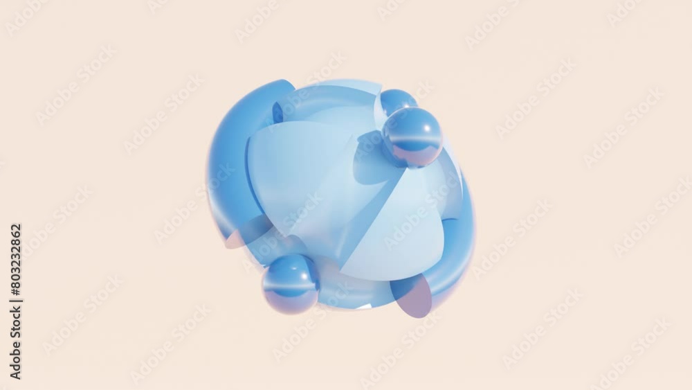 Poster abstract 3d geometric motion: seamless animation loop for dynamic backgrounds