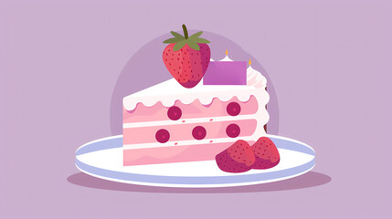 Dessert, cream, cake, birthday cake, illustration