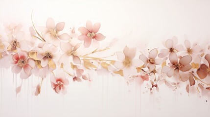 Elegant cherry blossoms artwork with pink and golden hues