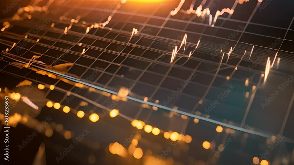Poster close up of stock chart on computer screen generative ai