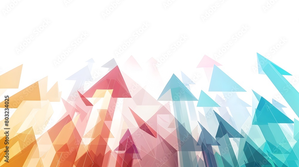 Poster forward pointing arrows in muted geometric line art style