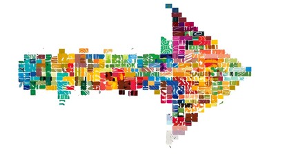 Obraz premium Pixelated Color Palette Cursor Pointer Centered on White Background