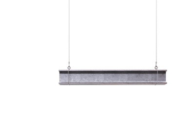 isolated metal beam on a white background