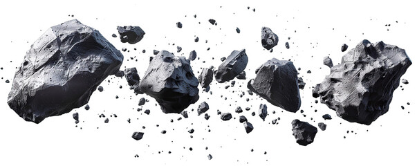 Flying asteroids cut out