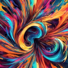 Swirl of Colors: Abstract Explosion of Emotions