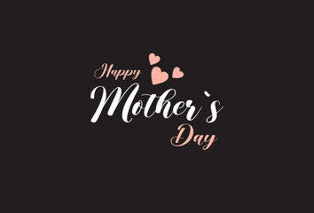Happy Mother`s Day Design with heart isolated vector.